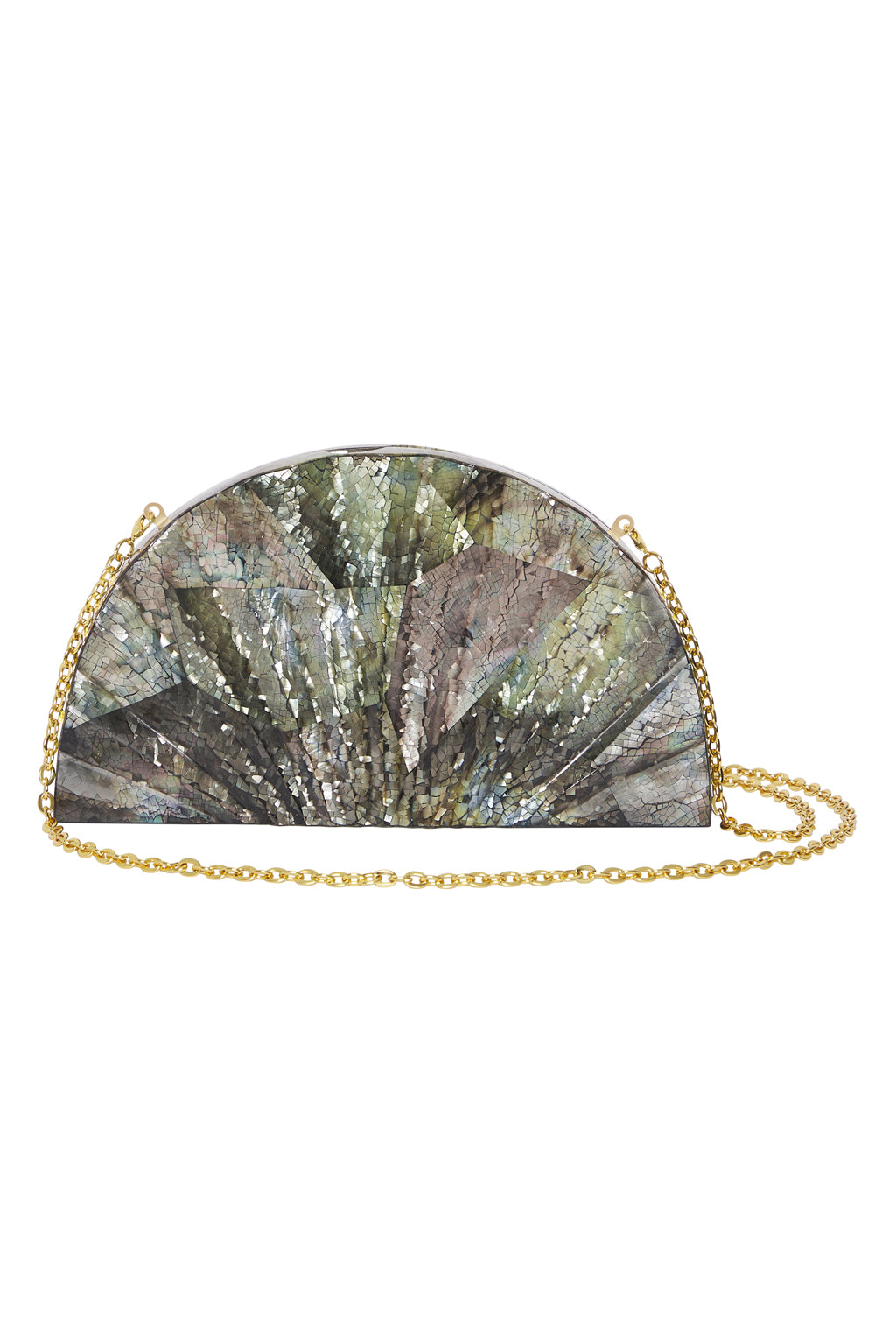 Lanuuk Resortwear Handbag Clutch Mother of Pearl Occasion Wedding Resort Beach Shoulder Bag Black