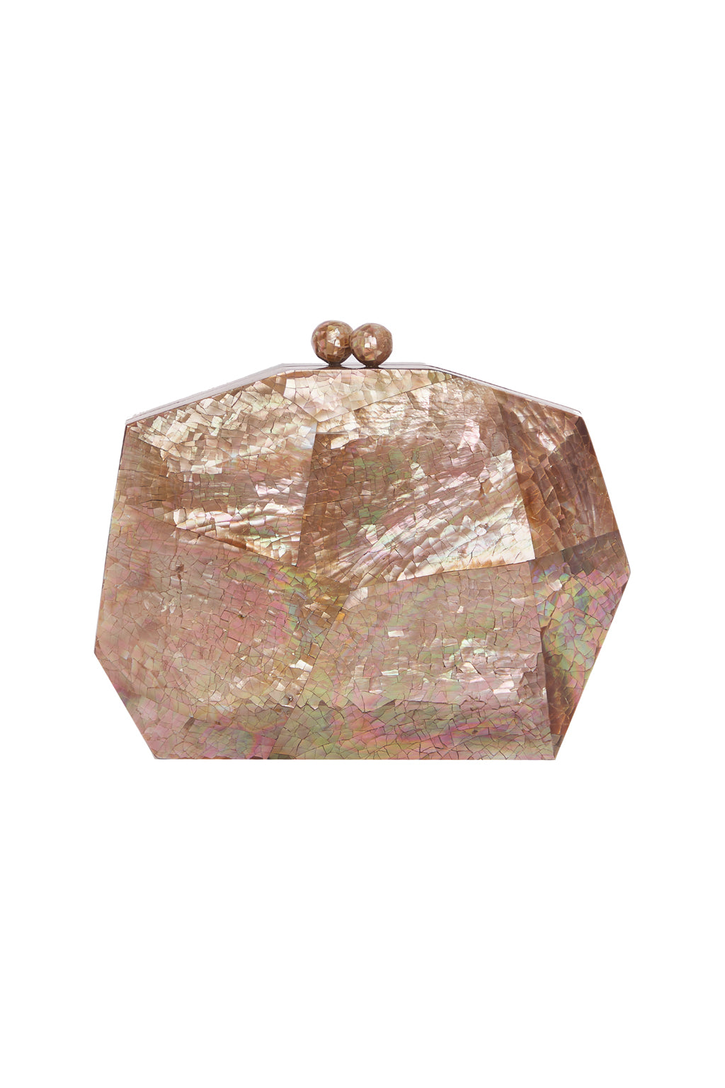 Lanuuk Resortwear Handbag Clutch Mother of Pearl Inlay Occasion Wedding Resort Beach Shoulder Bag Brown Earth
