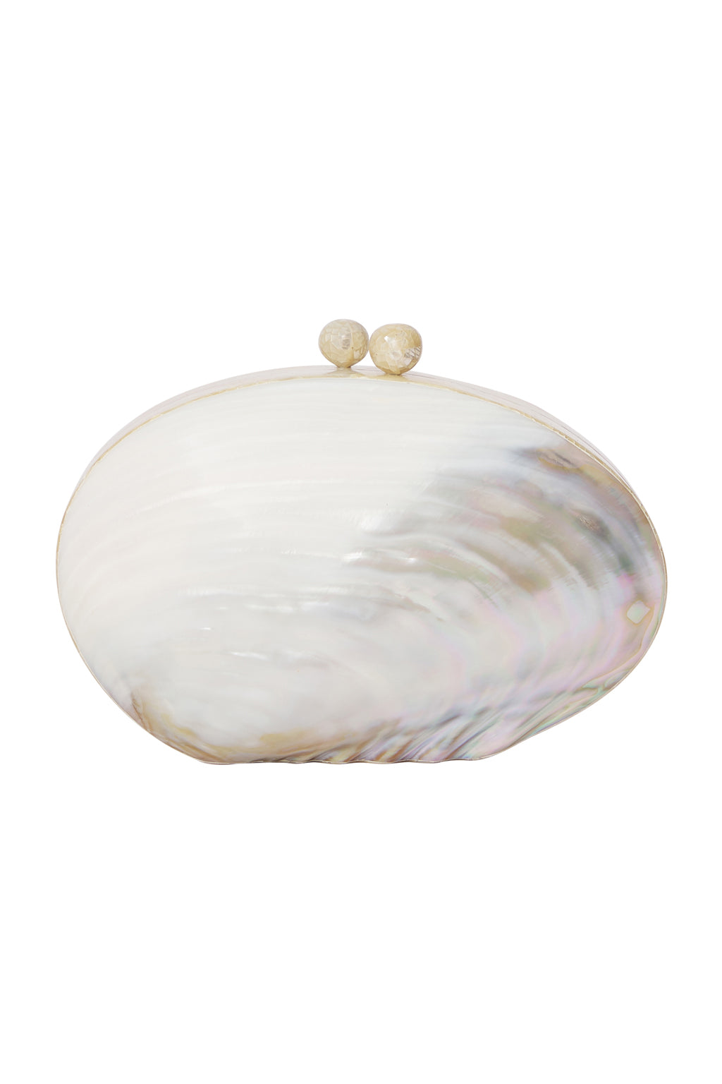 Lanuuk Resortwear Handbag Clutch Mother of Pearl Shell Inlay Occasion Wedding Resort Beach Shoulder Bag Brown White Cream