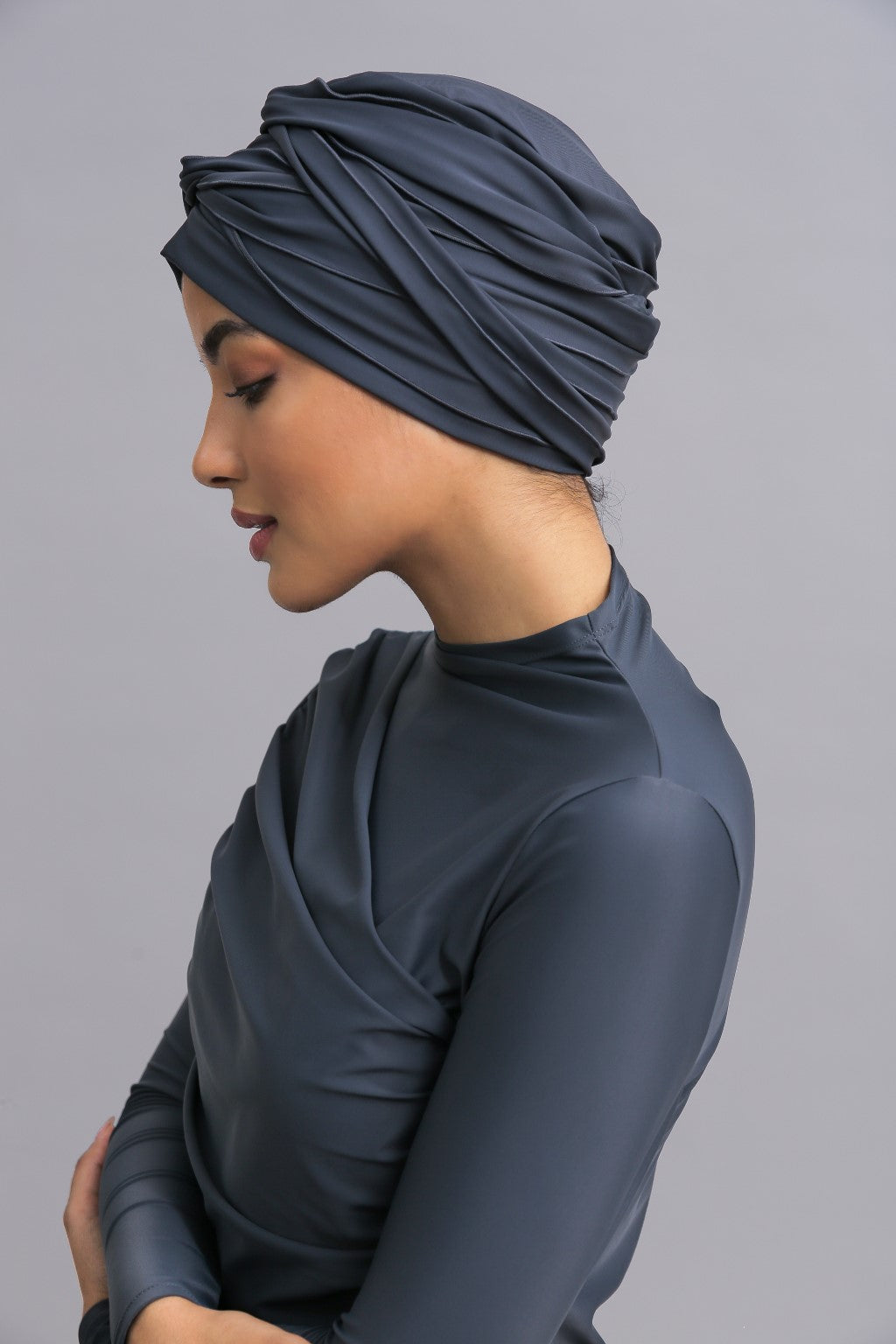 Self-tie Swim Turban - Shadow Lanuuk Modest Swimwear Hijab