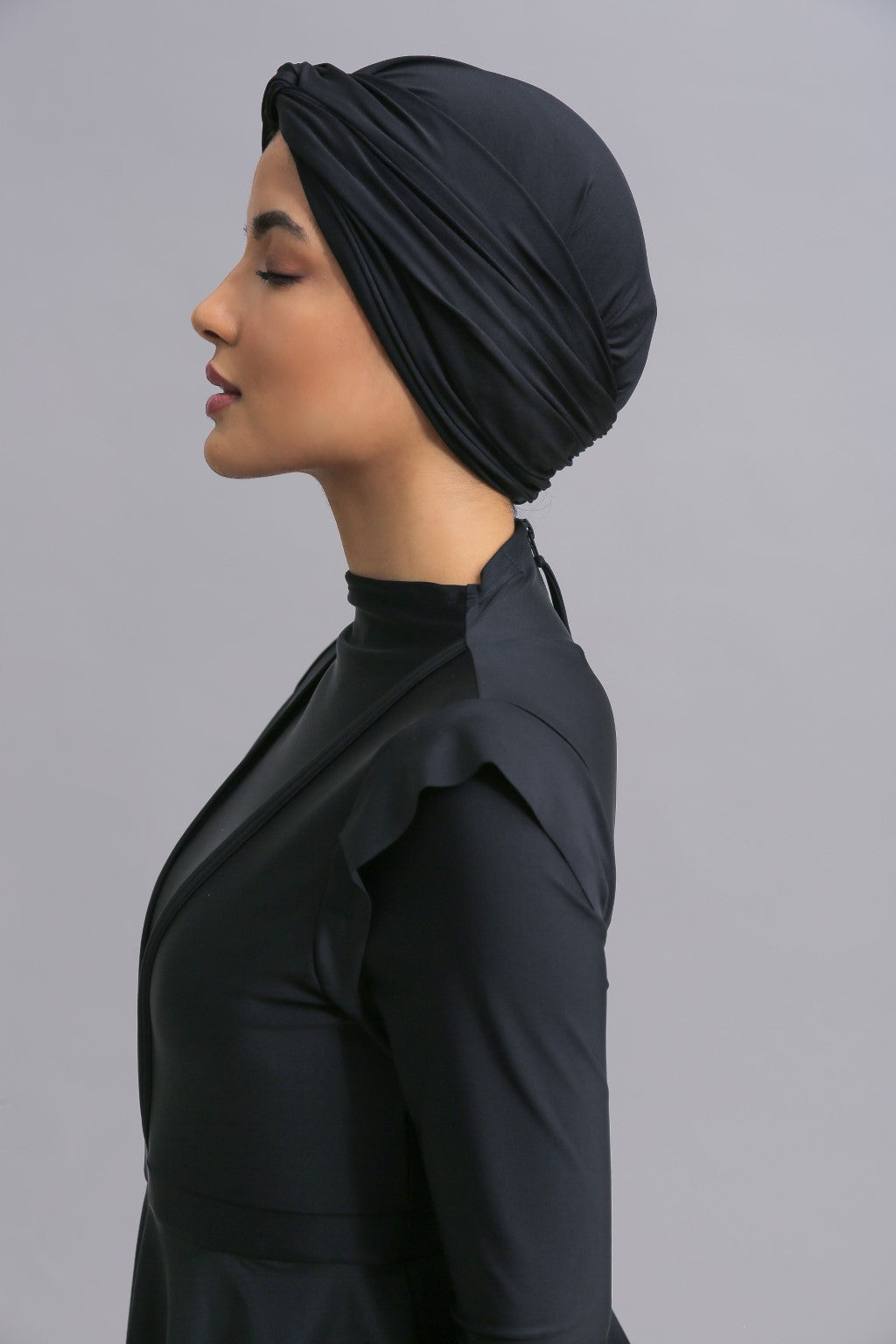 Swim Turban - Black Lanuuk Modest Swimwear Hijab Burkini