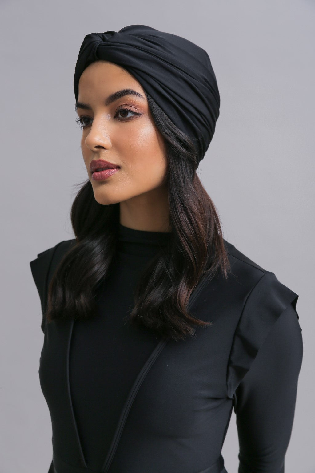 Swim Turban - Black Lanuuk Modest Swimwear Hijab Burkini