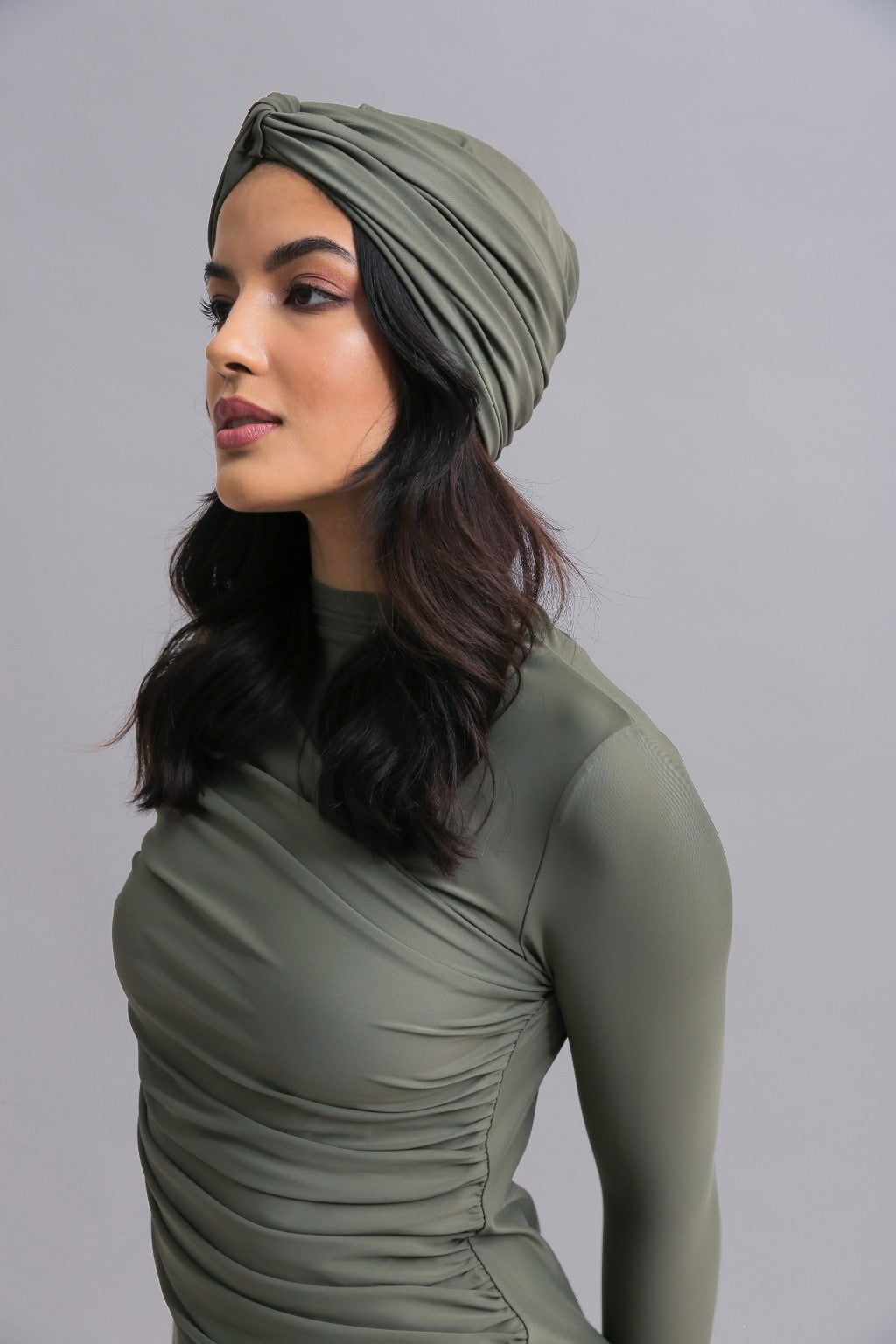 Swim Turban - Olive Lanuuk Modest Swimwear Hijab Burkini